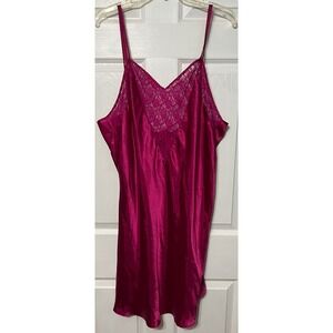 Intimate Pleasures Satin‎ Lace Trim Nightie Slip Dress Lingerie Sleep wear 18/20